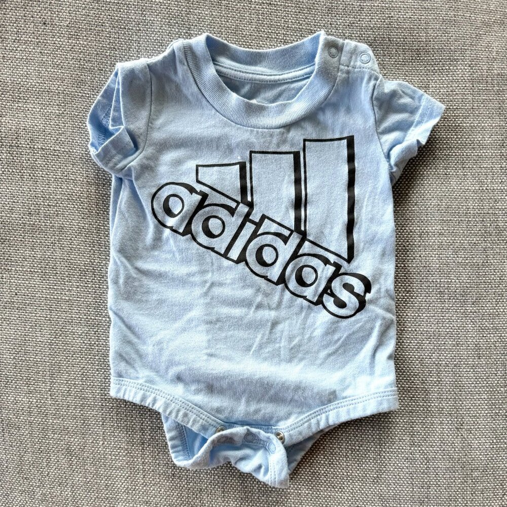 adidas Baby Blue Bodysuit 0-3 Months
